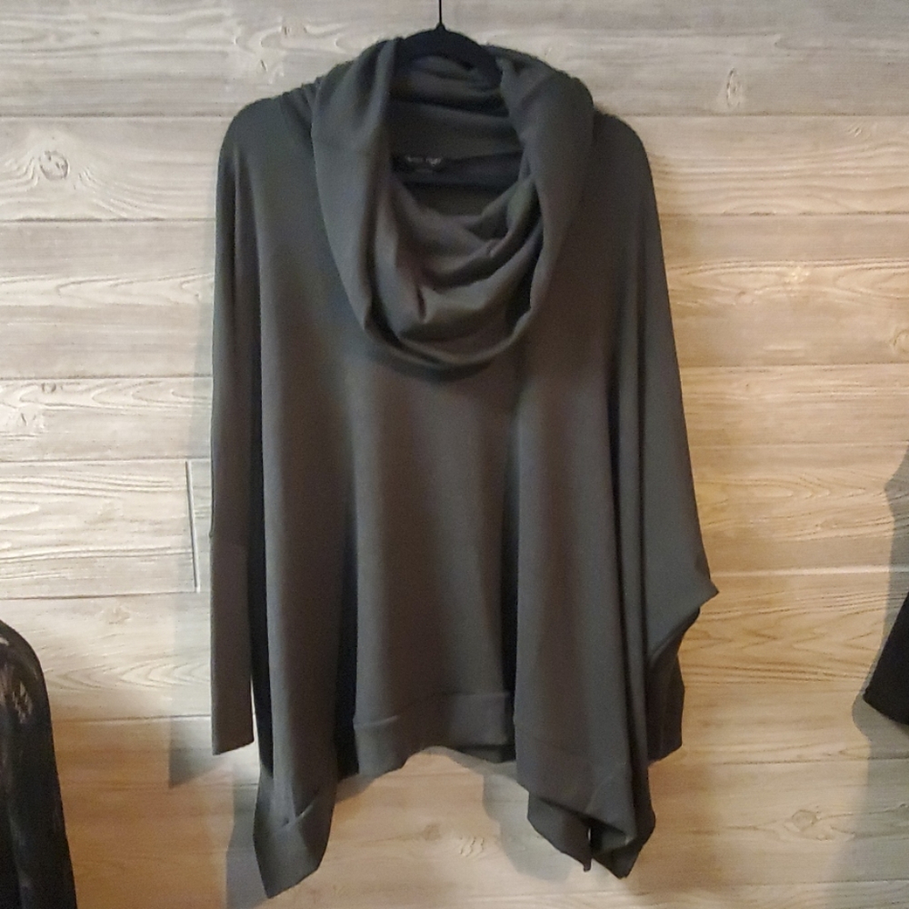 Gray Poncho Sweater